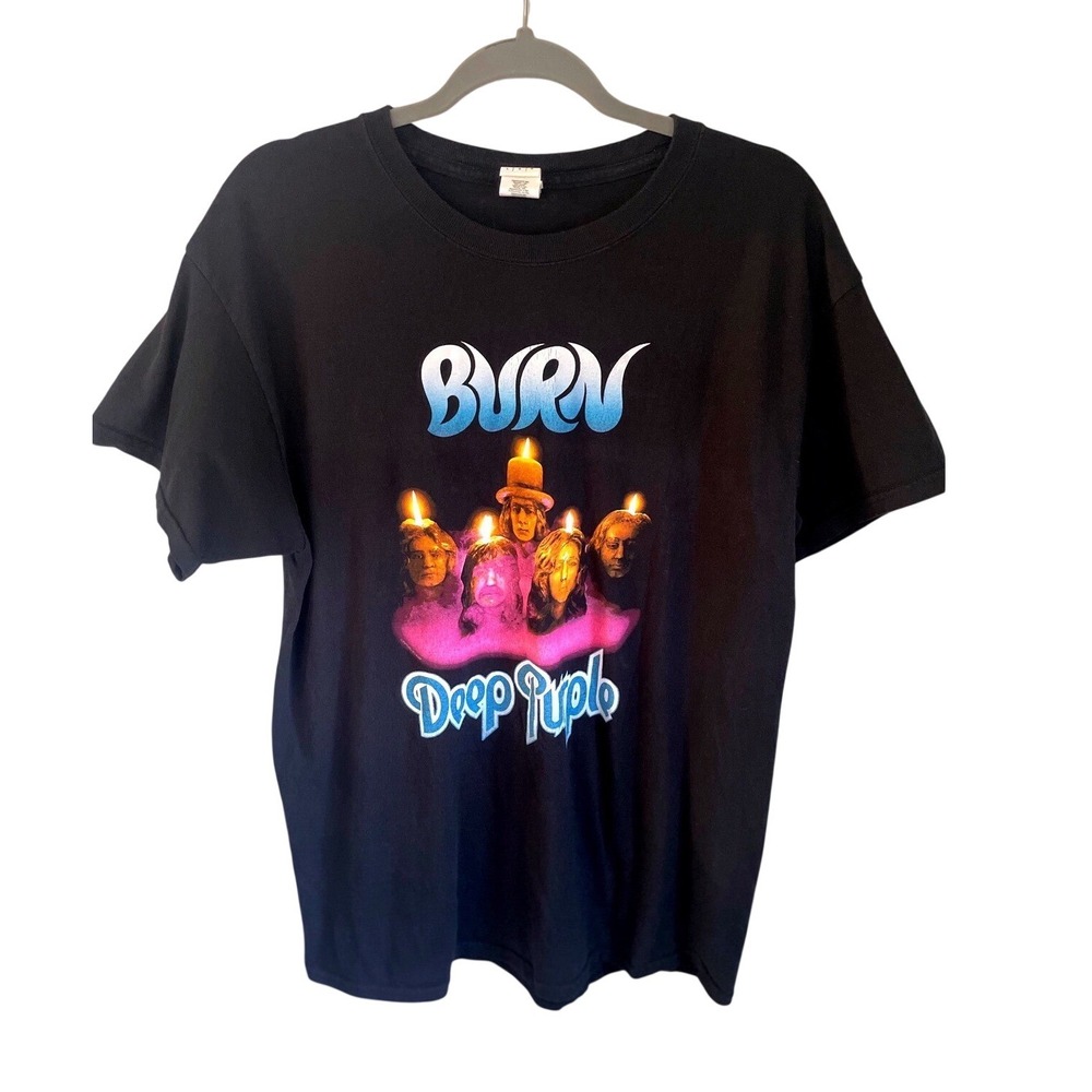 Deep Purple Burn Band T Shirt Mens Black Gildan Heavy Cotton Graphic Tee Large L